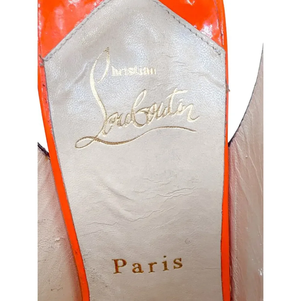 Christian Louboutin Lady Peep Colorblock Slingback heel size 37.5